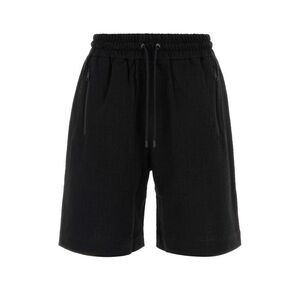 Fendi Men Black Piquet Bermuda Shorts